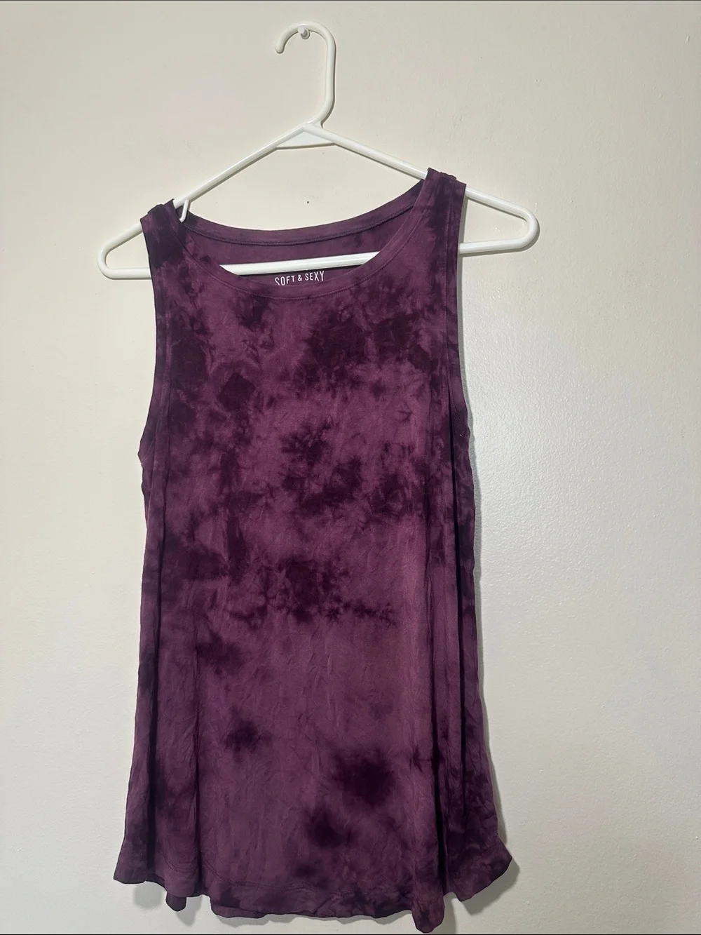 American Eagle Outfitters Purple Tie-Dye Sleeveless Tank